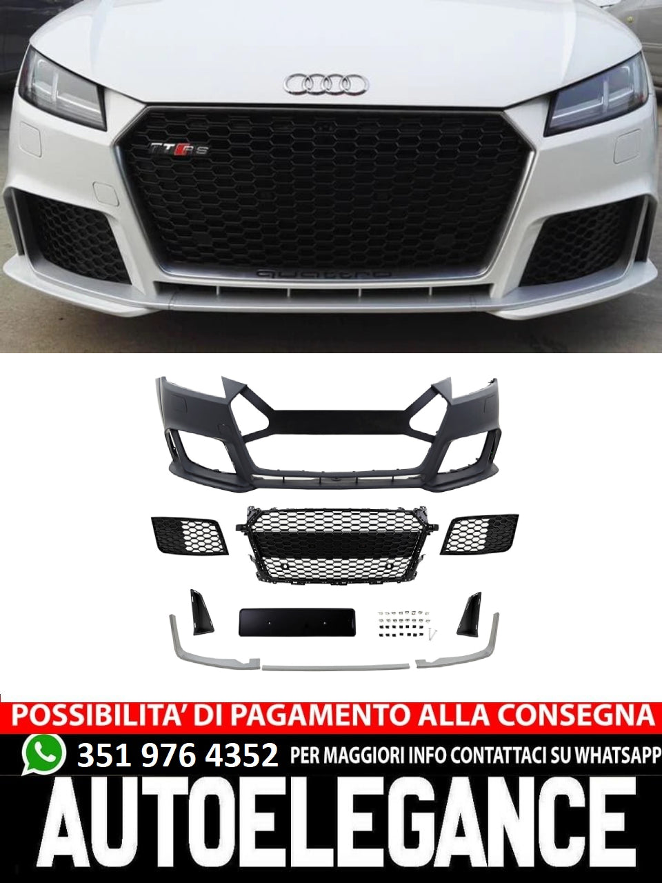 FRONT BUMPER SUITABLE FOR AUDI RSTT 8S 2014+ SPORTY RS LOOK DESIGN