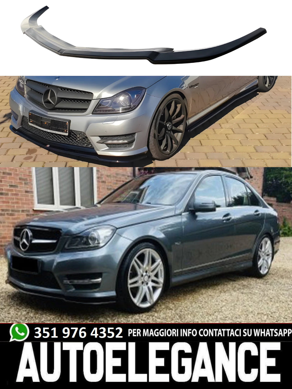 Splitter anteriore adatto per MERCEDES Classe C W204 AMG-Line Facelift 2011-2014