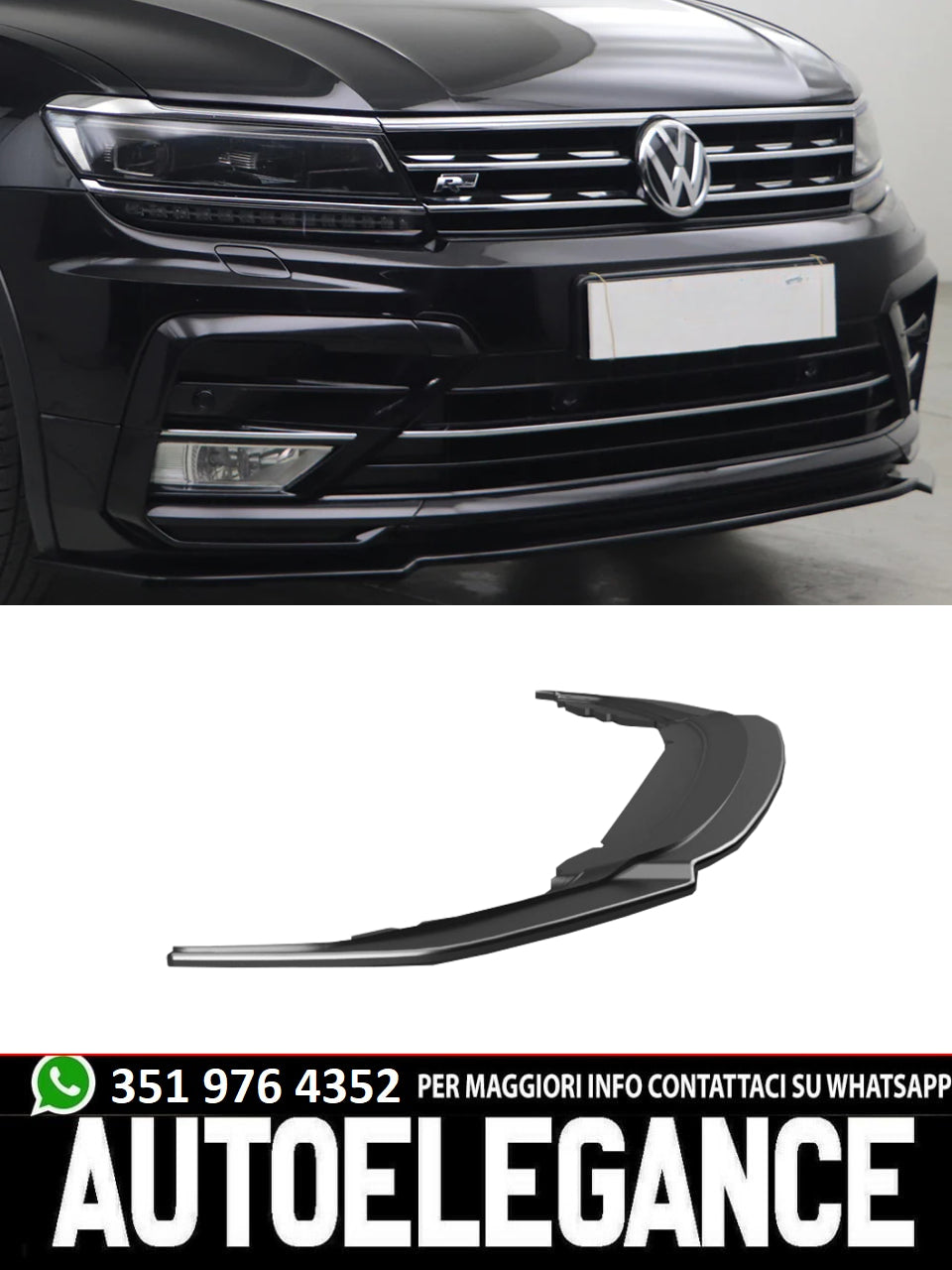 Splitter anteriore adatto per Volkswagen Tiguan MK2 R-Line 2015-2020 (PROMO)