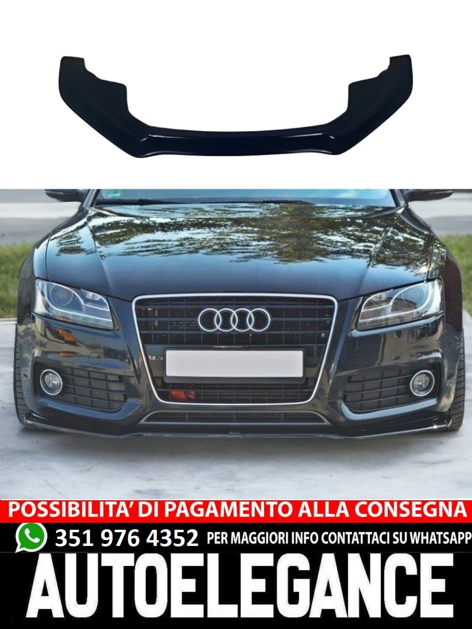 Splitter GLOSS BLACK suitable for AUDI A5 S5 S-line 8T 2007-2011 