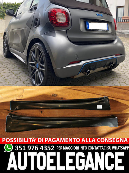 ⏩SMART FORTWO 453 COPPIA SOTTO PORTA LATERALI SPORTIVI MINIGONNE ABS / PLASTIC