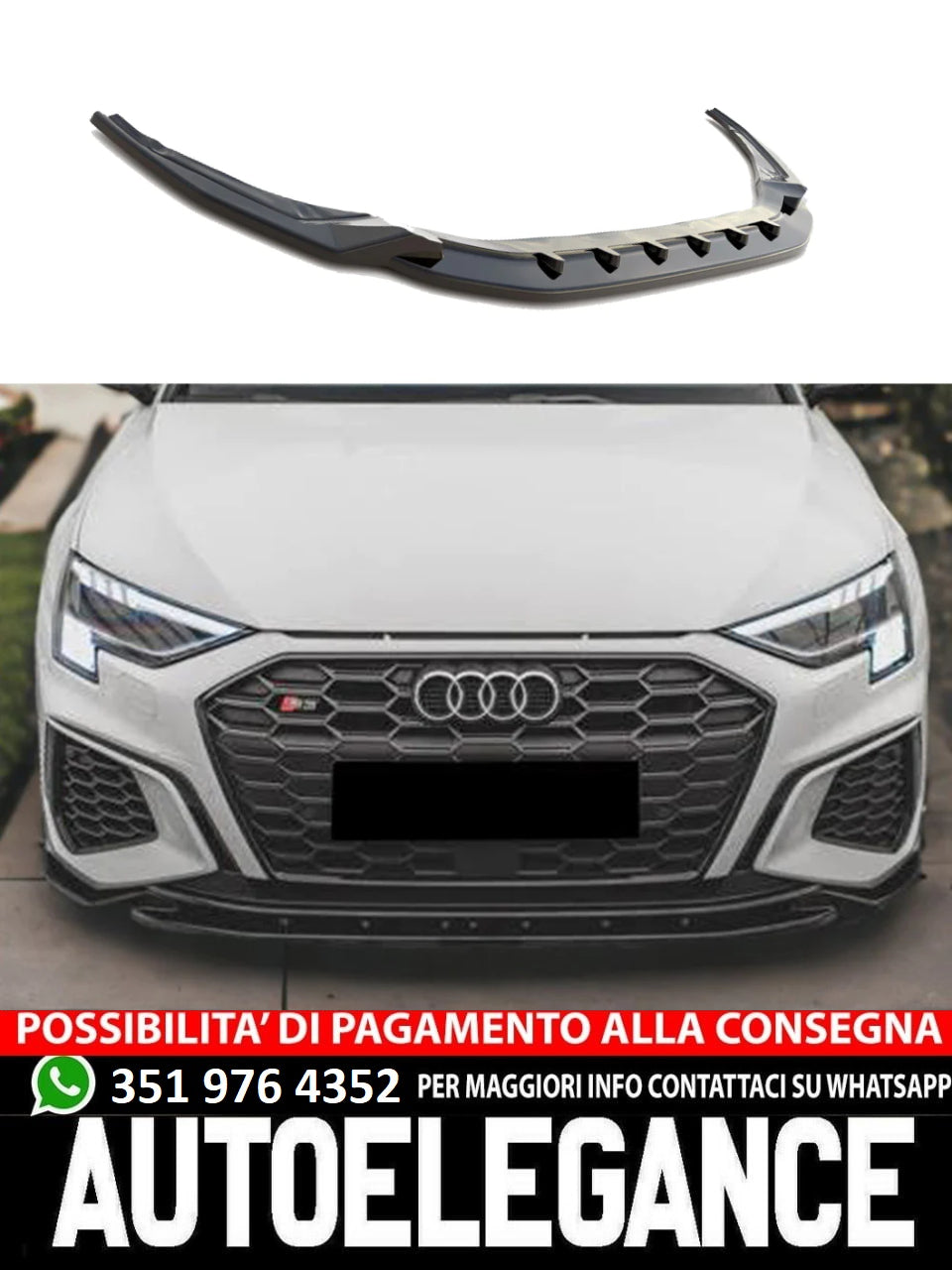 Splitter Anteriore adatto per AUDI A3 S-Line 8Y 2020+