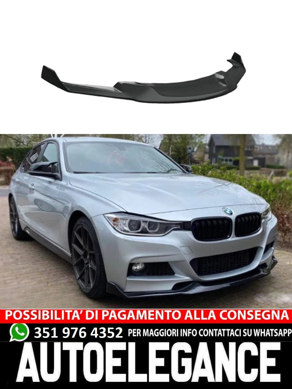 Front Splitter Suitable for BMW 3 Series F30 M-Tech 2012-2019 