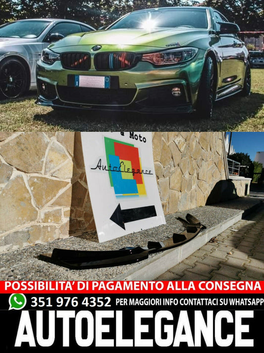 SPLITTER 3 PEZZI ADATTO PER BMW SERIE 4 F32 F33 F36 MSPORT NERO LUCIDO TENZO