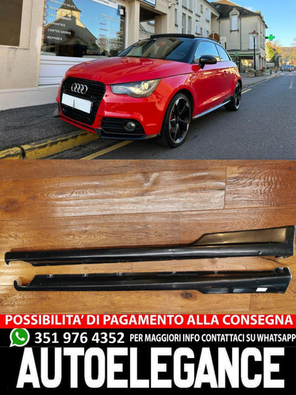 SKIRTS SUITABLE FOR AUDI A1 2010+ LOOK S1 GLOSSY BLACK 