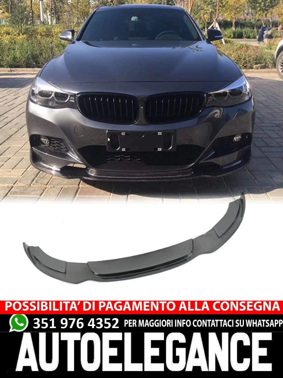 Splitter anteriore adatto per BMW Serie 3 F34 GT 335i M-Pack 2012-2017