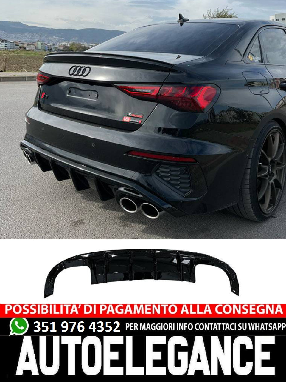 Diffusore adatto per AUDI A3 S-Line Sportback 8Y 2020+