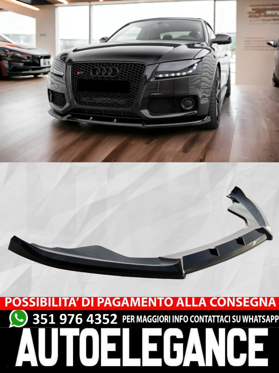 Splitter anteriore adatto per AUDI S5 A5 S-Line 8T Facelift 2007-2011