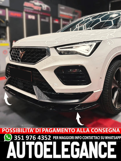 Splitter Anteriore Nero Lucido adatto per CUPRA Ateca 2018+