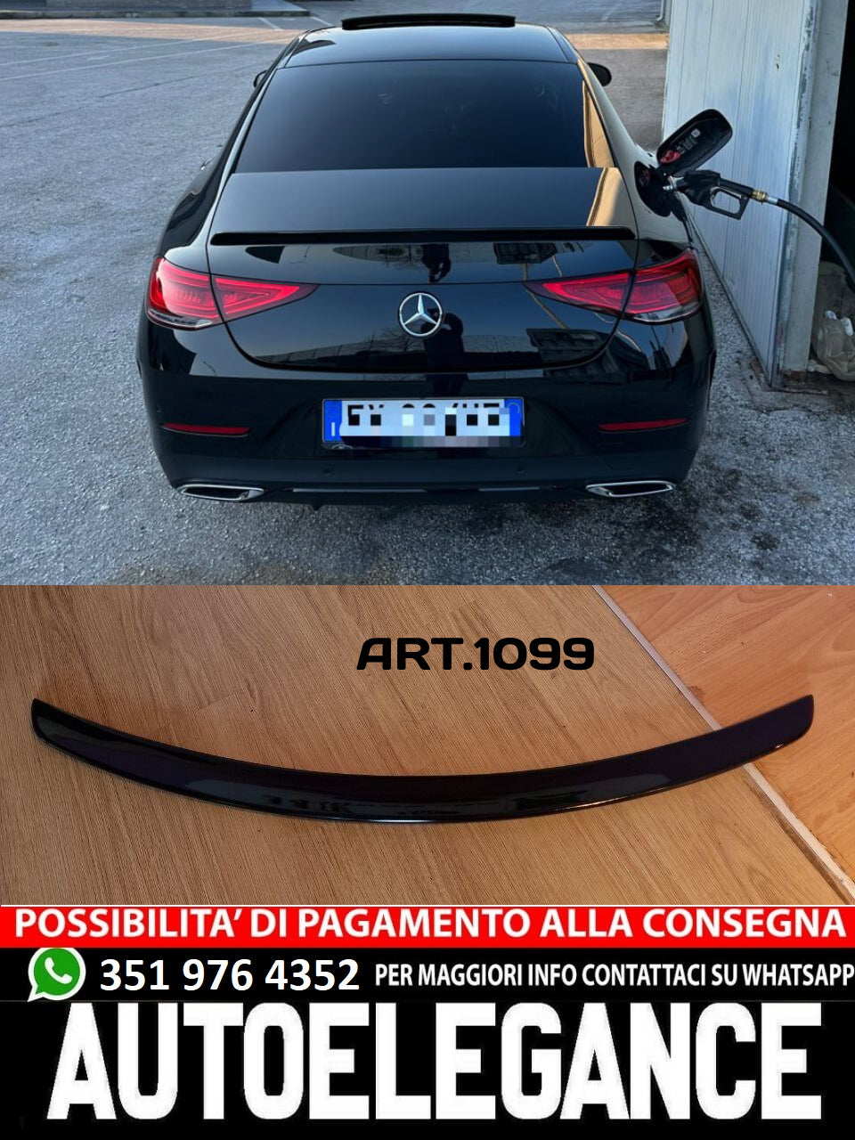 SPOILER BAGAGLIAIO CLS C257 2019+ LOOK AMG NERO LUCIDO 1099
