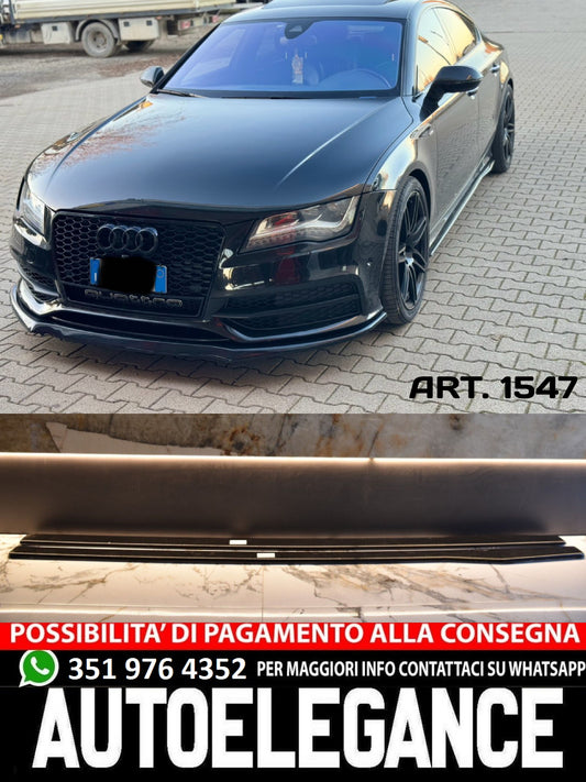 UNDER SKIRTS SUITABLE FOR AUDI A6 4G C7 GLOSSY BLACK LOOK SPORTY DESIGN 1547 