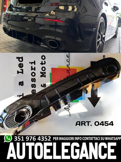 DIFFUSER SUITABLE FOR MERCEDES A CLASS W177 AMG + BLACK TERMINALS A35 LOOK