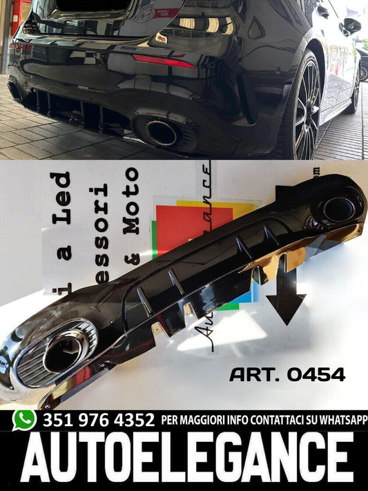 DIFFUSER SUITABLE FOR MERCEDES A CLASS W177 AMG + BLACK TERMINALS A35 LOOK