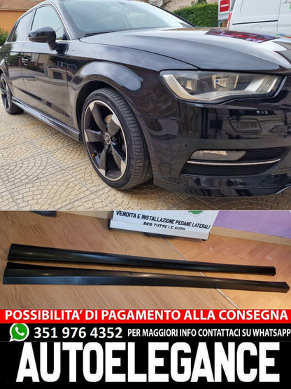 MINIGONNE LATERALI ADATTE PER AUDI A3 8V IN ABS GREZZO LOOK S3 SLINE