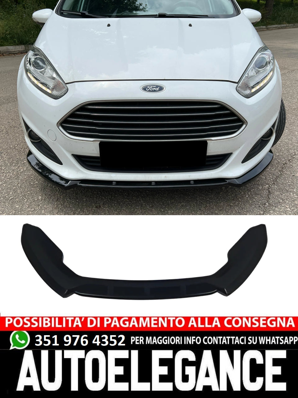 Front Splitter Suitable for FORD Fiesta MK7 Facelift 2012-2017 