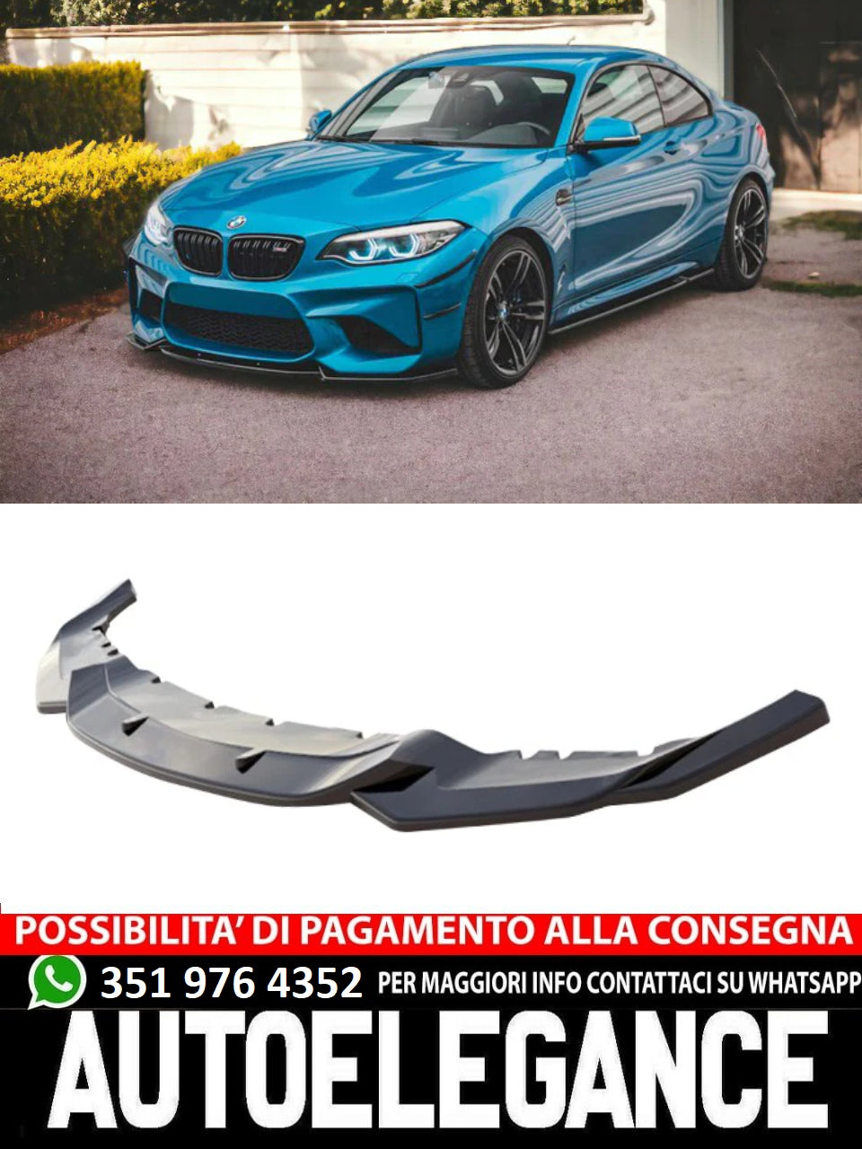 Splitter anteriore adatto per BMW M2 F87 2016-2020