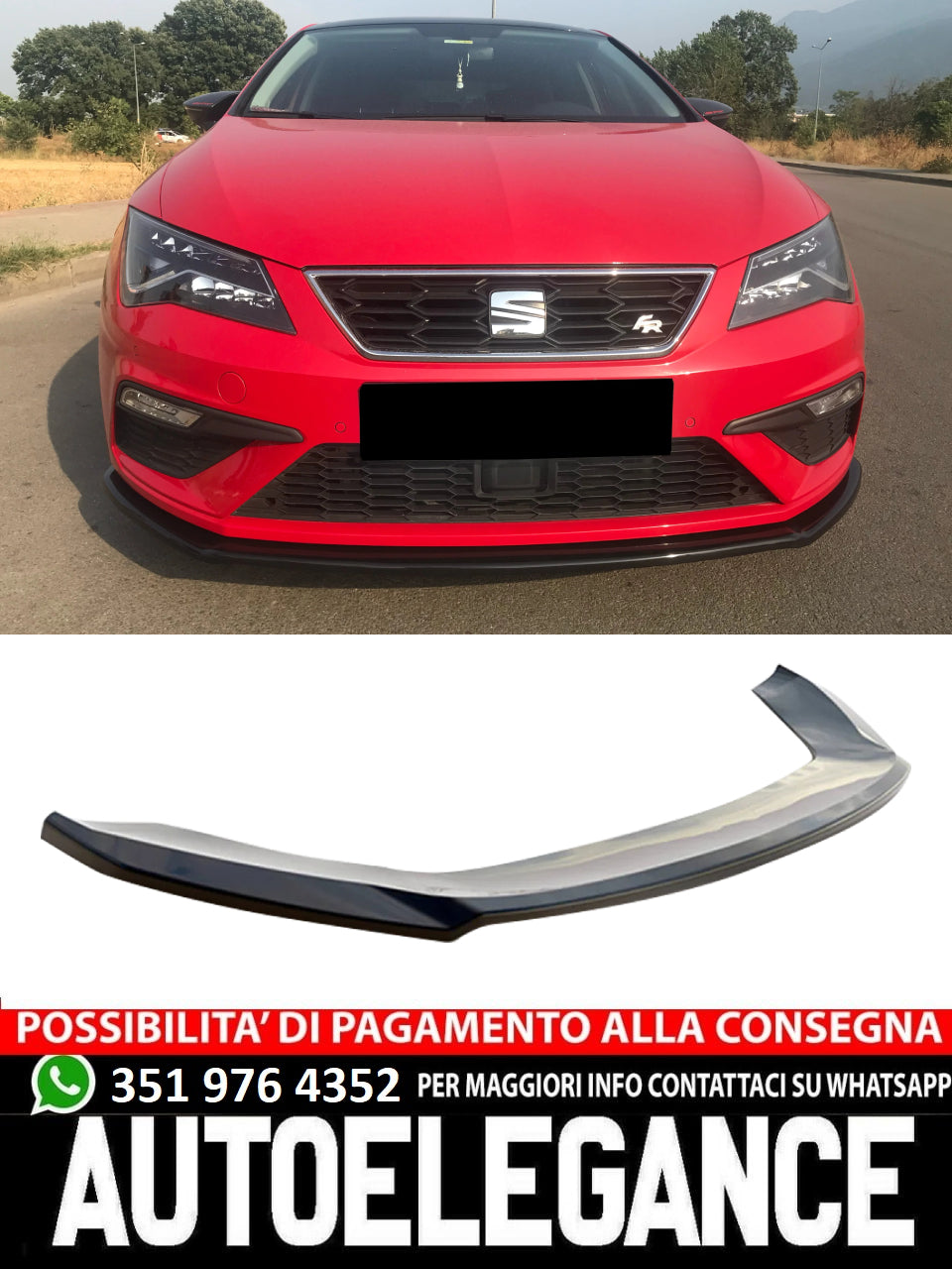 Front splitter suitable for SEAT Leon FR MK3 Facelift 2017-2019 