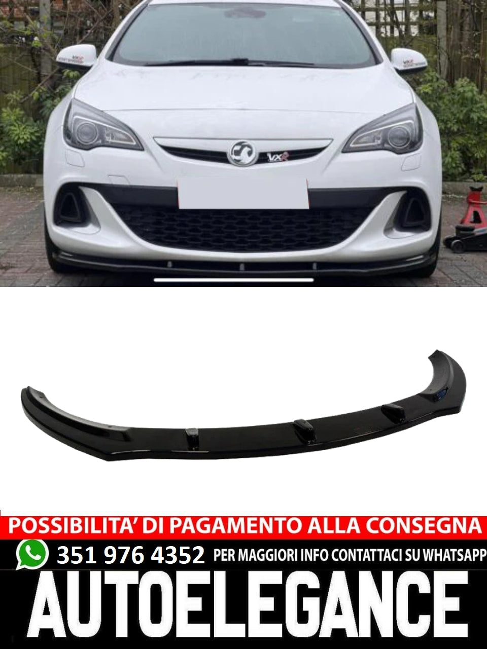 Splitter anteriore adatto per OPEL (VAUXHALL) Astra OPC/VXR J MK4 2009-2015