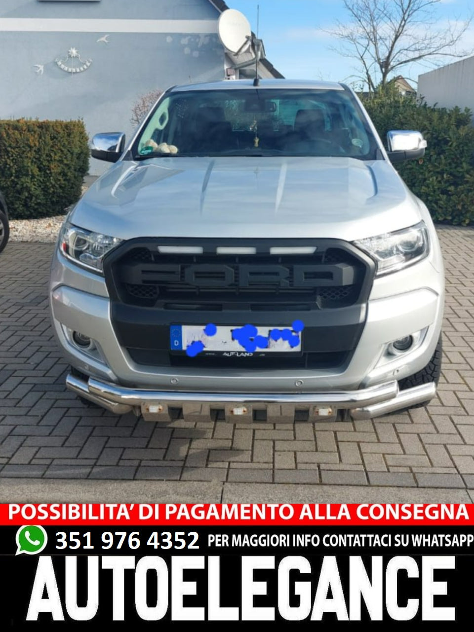 Bullbar anteriore Cromato adatto per ford Ranger