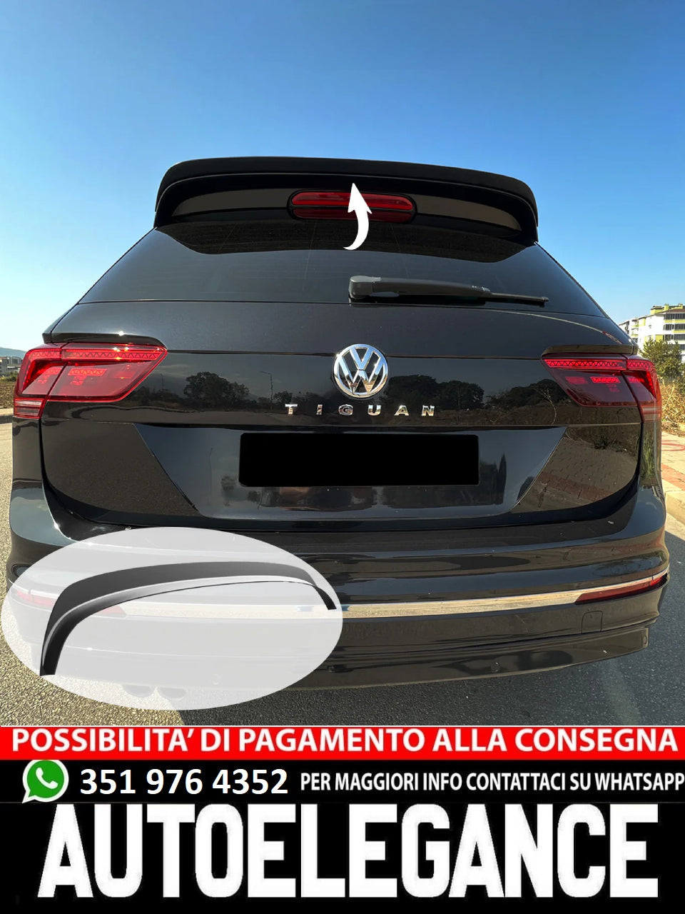 Spoiler adatto per VW Volkswagen Tiguan MK 2 R Line 2015 - 2020