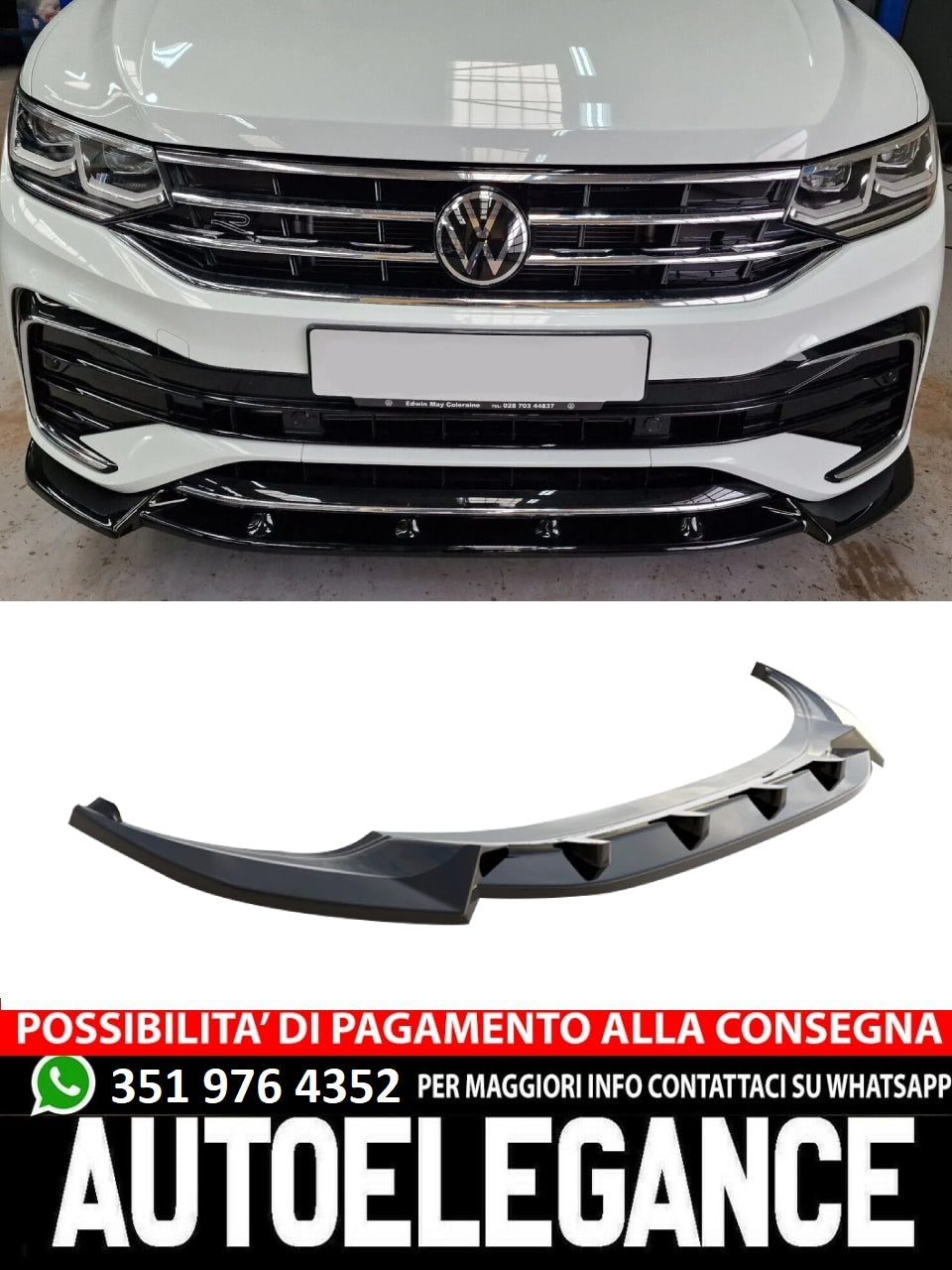 Splitter suitable for VW VOLKSWAGEN Tiguan MK2 R/R-Line Facelift 2020+ 