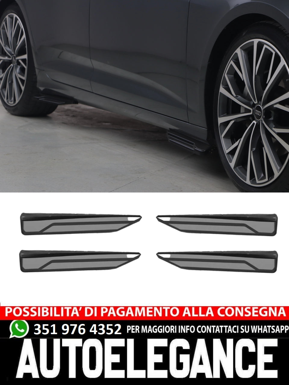 Minigonne laterali adatto per AUDI S6 C8 (Sedan-Avant) 2019+ (2 Pcs)