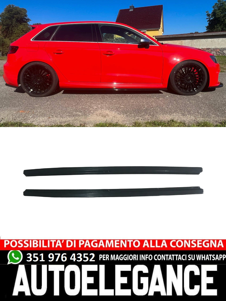 Minigonne laterali adatti per AUDI RS3 8V Sportback 2015-2016 (2 Pcs)