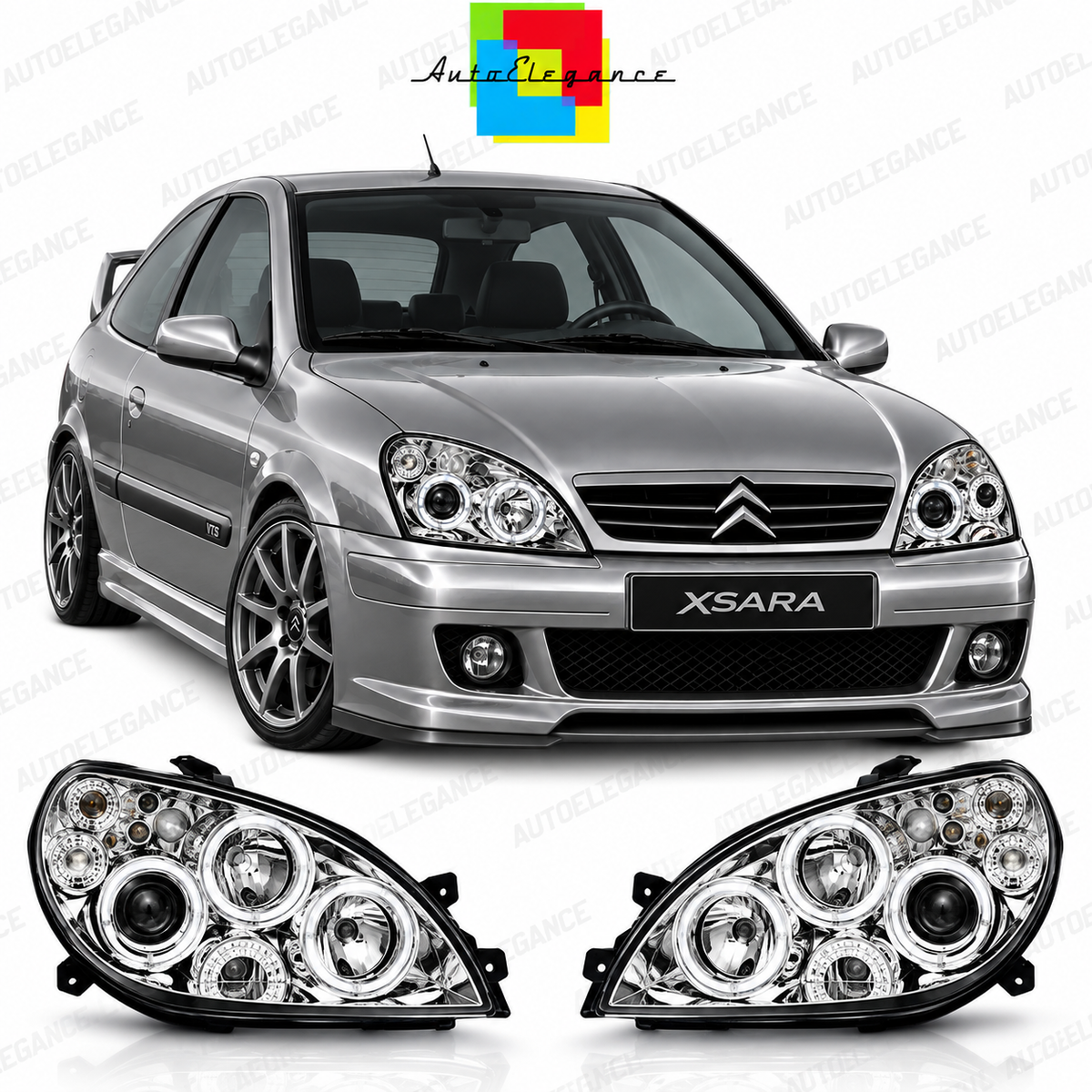 ART.10708 FARI ANTERIORI ADATTO PER CITROEN XSARA 09.00-10.04 CHROME