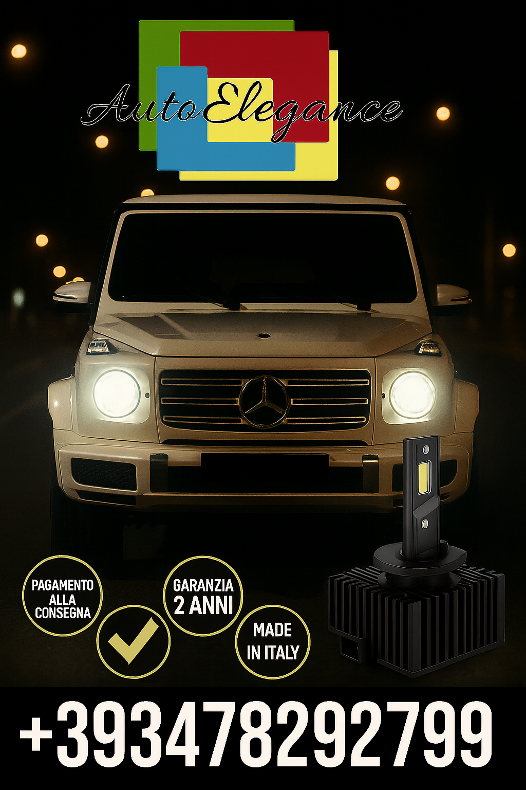 COPPIA LAMPADE D2S LED DA XENON A LED PER   Mercedes W461 W463 G-Class