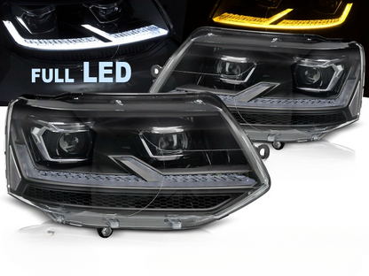💫ART.7640 Fari Anteriori FULL LED Cromati adatti per VW T5.1 2010-2015💫