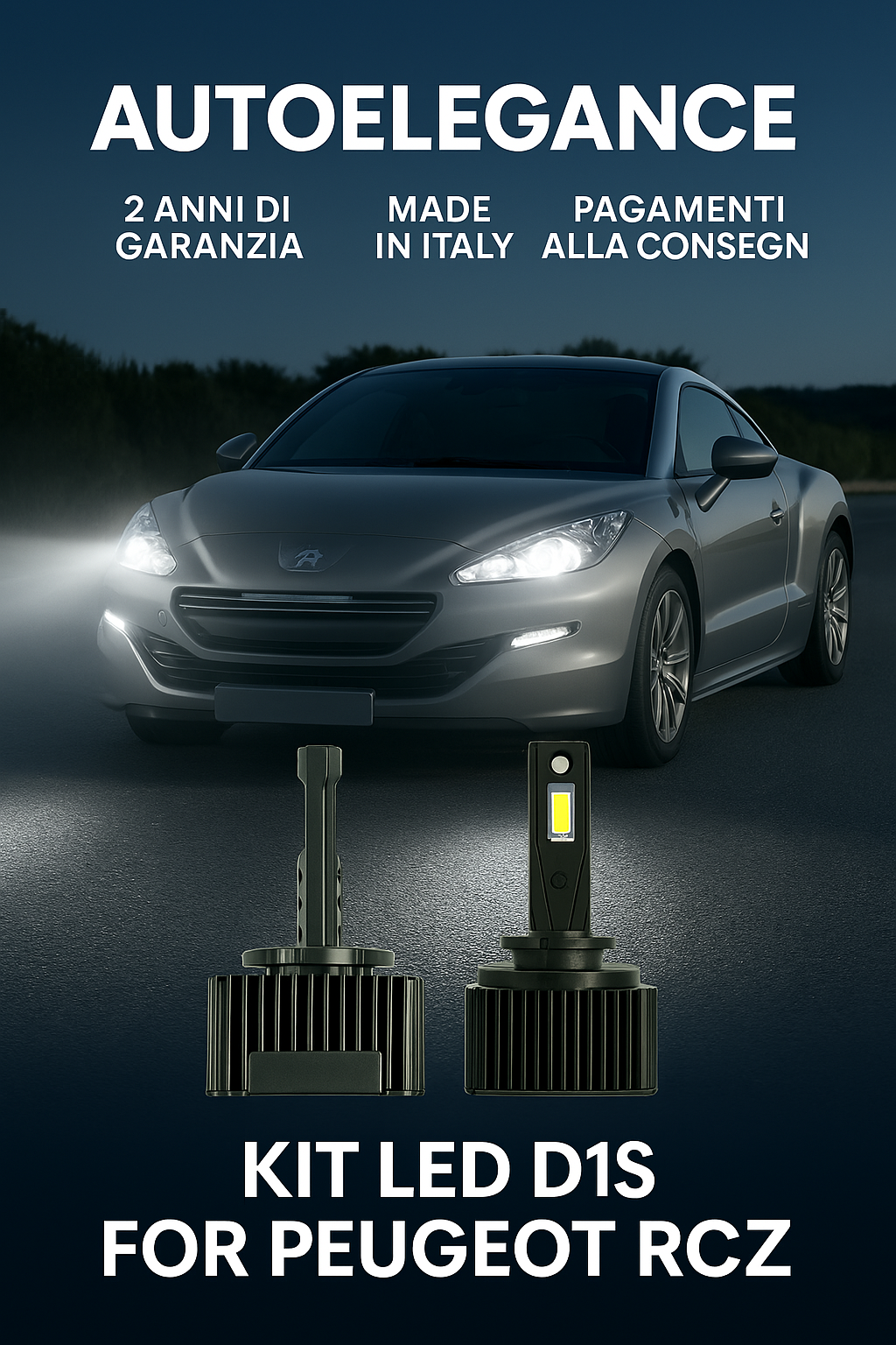 ⭐KIT XENON D1S 6000K ANABBAGLIANTI PER PEUGEOT RCZ – LUCE BIANCA POTENTE⭐
