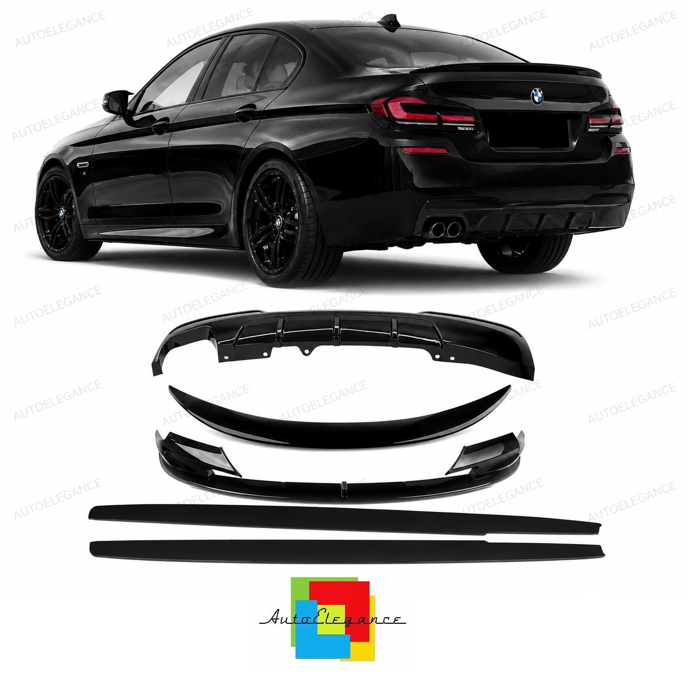 💕BODYKIT  BMW SERIE 5 F10 F11 M SPORT MP STYLE NERO LUCIDO 💕