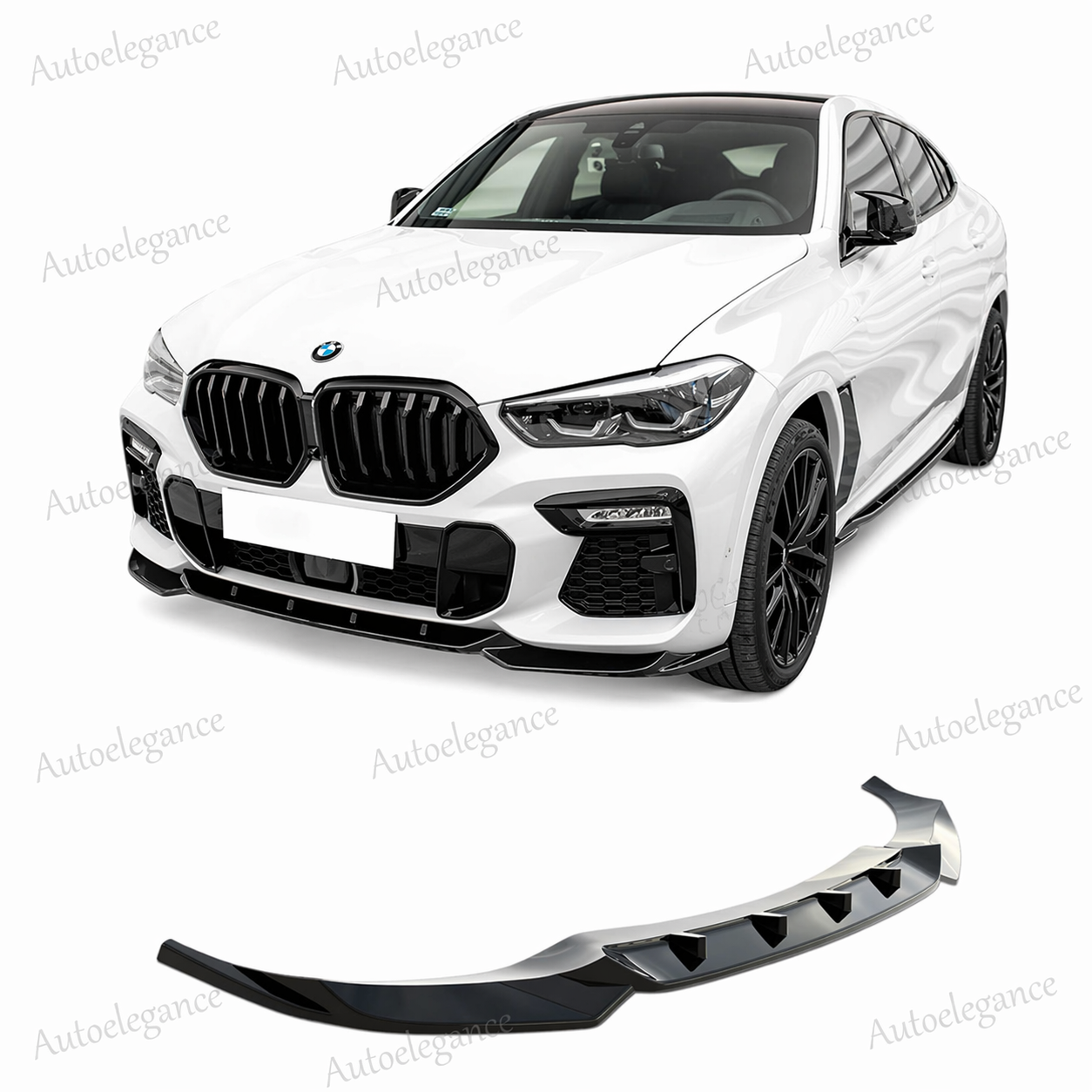 🔥ART.9569 SPLITTER ANTERIORE X6 G06 MAX M IN PLASTICA NERO LUCIDO 2019+ (V1)🔥