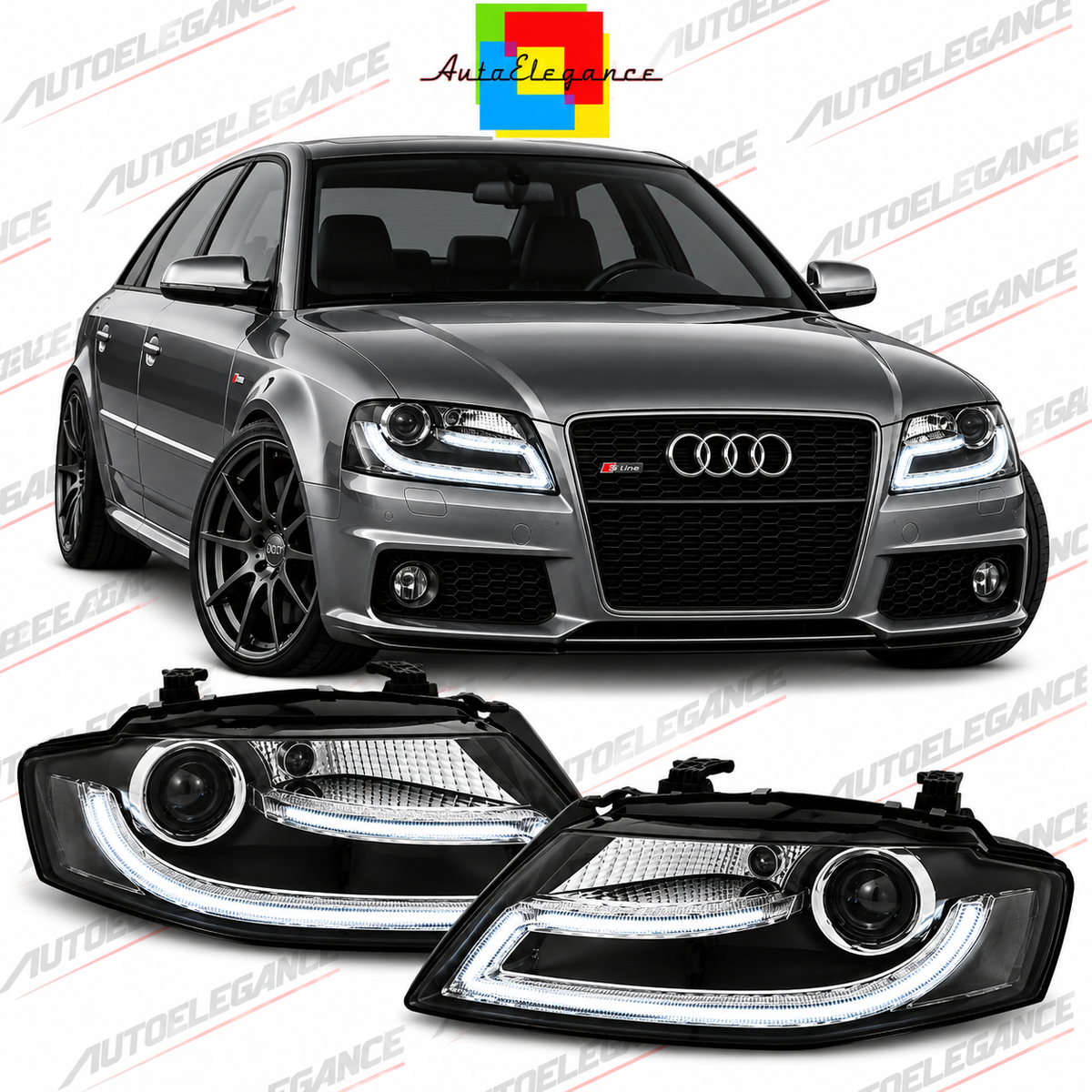 💕ART.10639 FARI ANTERIOTI ADATTO PER AUDI A4 B8 04.08-11💕