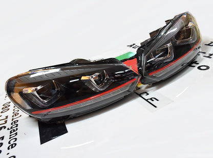 😍HEADLIGHT KIT SUITABLE FOR VW GOLF VI 2008-2012 TRANSPARENT BLACK😍