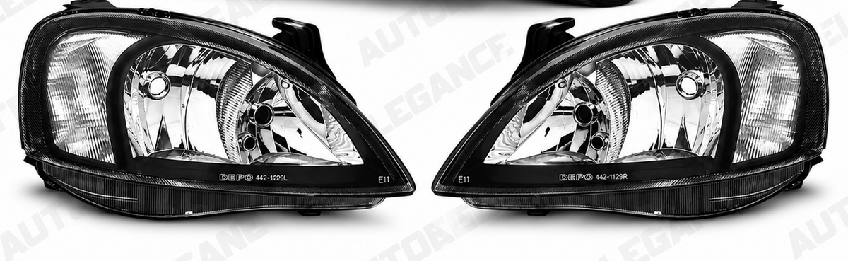 ART.10996 FARI ANTERIORI ADATTO PER OPEL CORSA C 00-06 NERO