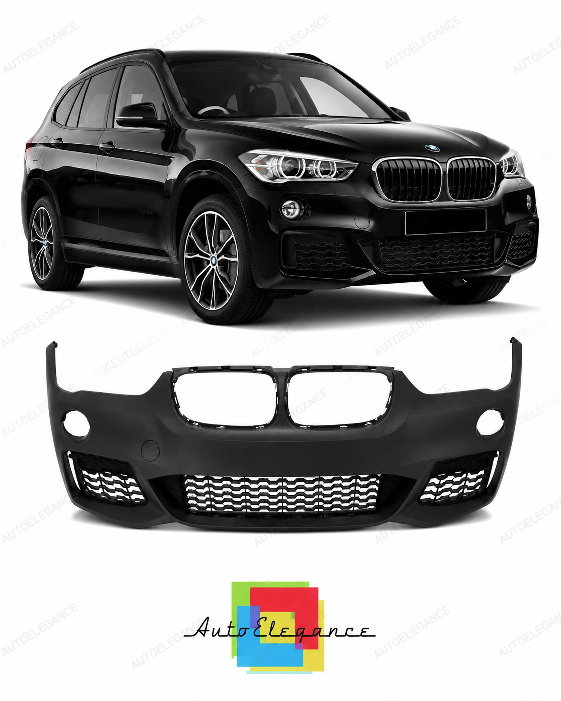 💕PARAURTI ANTERIORE BMW X1 F48 15-19 LOOK M💕