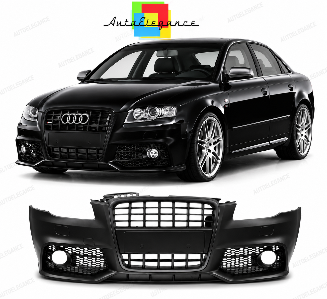 💕PARAURTI ANTERIORE AUDI A4 B7 04-08 LOOK S LINE NERO SRA💕