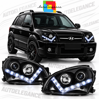 ART.11134 FARI ANTERIORI ADATTO PER HYUNDAI TUCSON 07.04-10 NERO