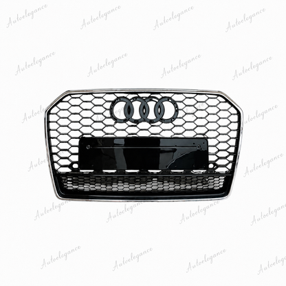 🔥ART.0675 GRIGLIA PER AUDI A6 4G C7 15-18 LOOK RS6 NERA CON BORDO CROMATO🔥