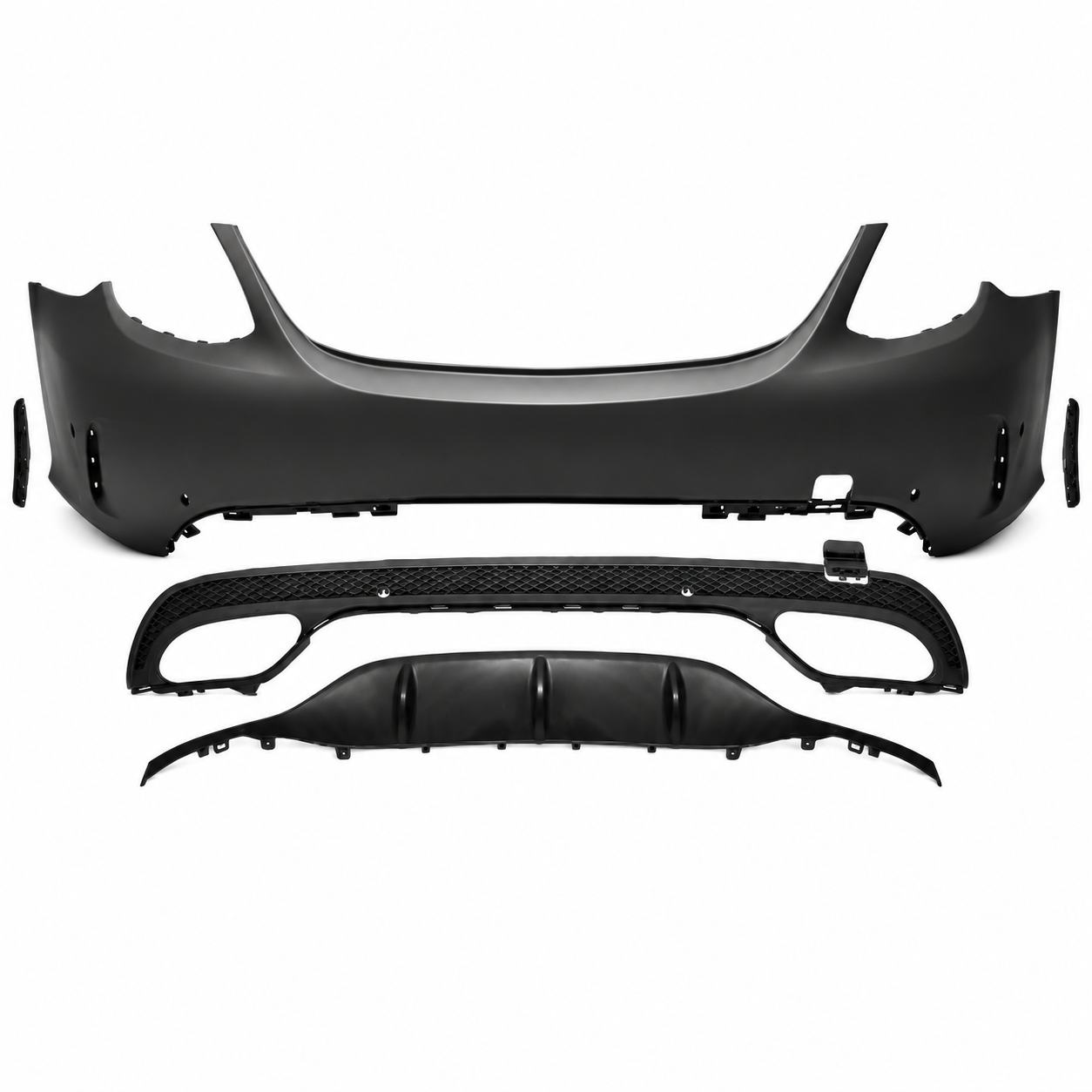 💕PARAURTI POSTERIORE MERCEDES CLASSE C W205 14-18 LOOK C63 + TERMINALI💕