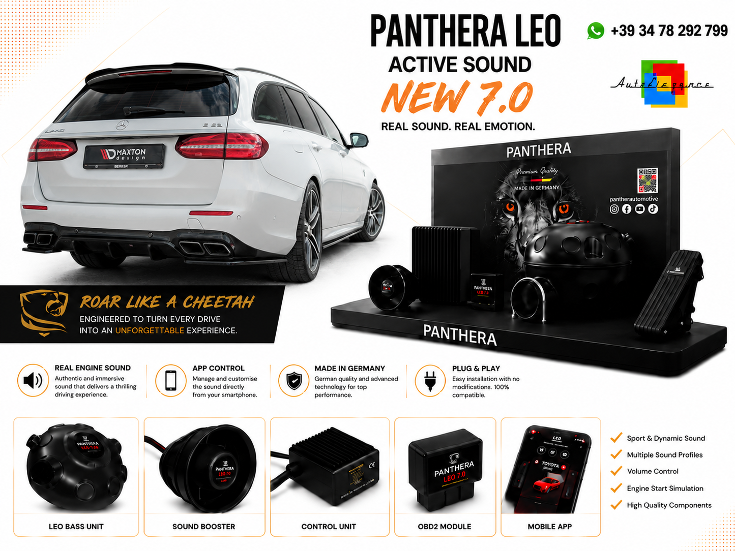 💕ART.2672 PANTHERA Soundsystem Booster 7.0-Mercedes-Benz E63 AMG Estate S213💕