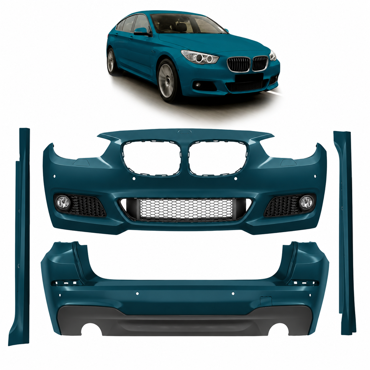 SPLITTER SUITABLE FOR VW GOLF 8 GTI GTD RLINE LOOK GLOSSY BLACK SPORTY DESIGN 