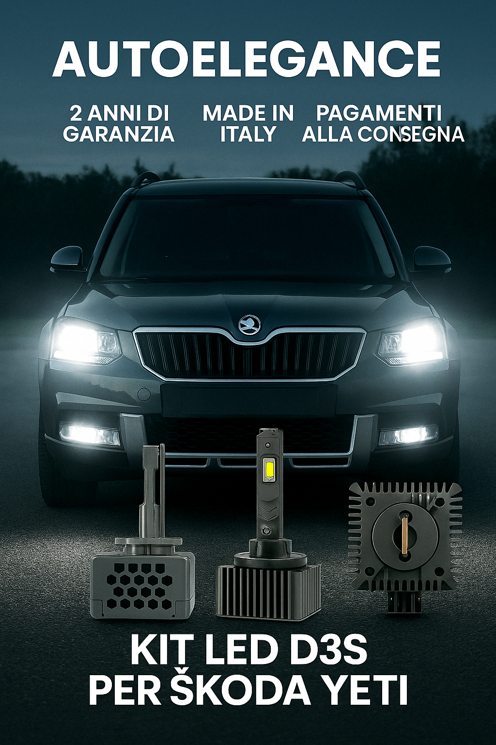 ⭐KIT XENON D1S 6000K ANABBAGLIANTI PER SKODA YETI – LUCE BIANCA POTENTE⭐