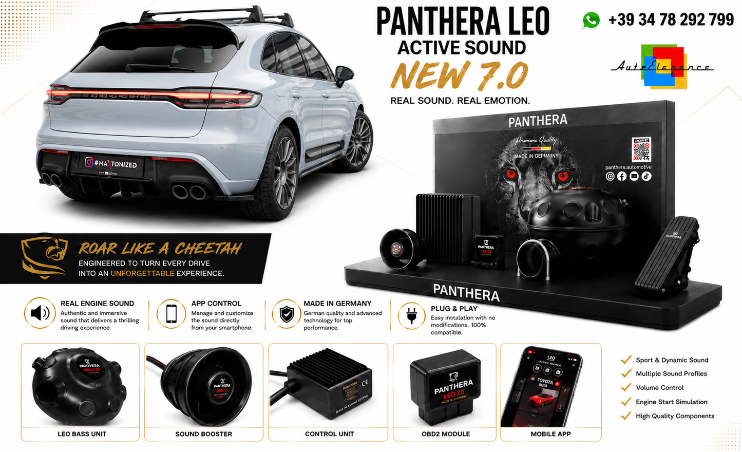 💕ART.2672 PANTHERA Soundsystem Booster 7.0 - Porsche Macan Mk1 Facelift 2💕