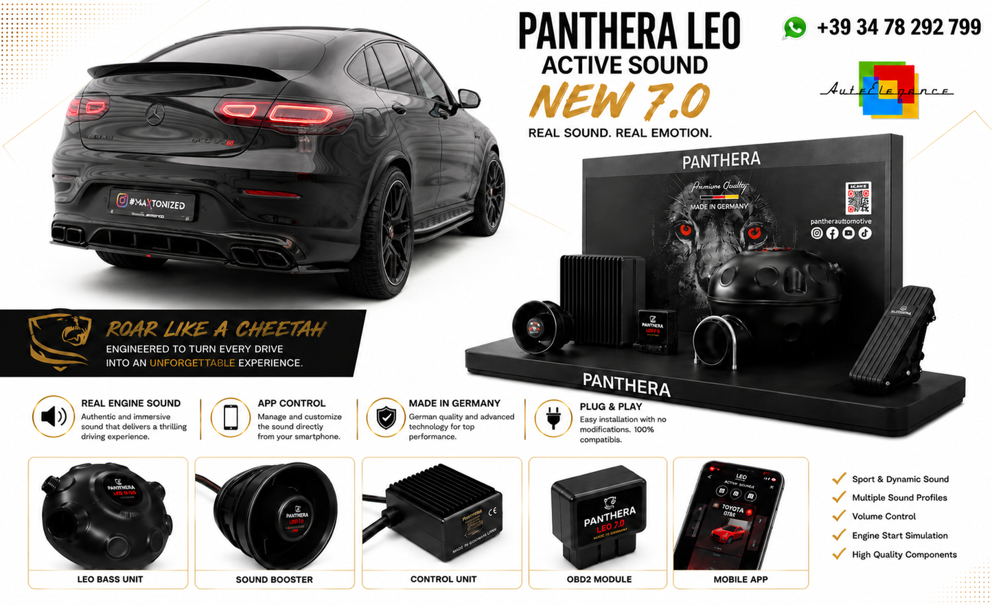 💕ART.2672 PANTHERA Soundsystem Booster 7.0-Mercedes-AMG GLC 63 Coupe C253💕