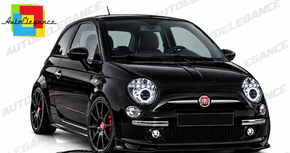 ART.11145 FARI ANTERIORI ADATTO PER FIAT 500 07-15 NERO