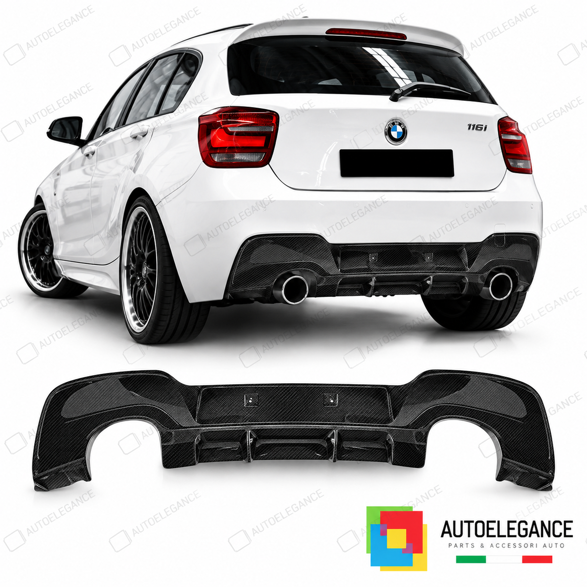 DIFFUSORE BMW F20 F21 11-15 LOOK M PERFORMANCE IN CARBONIO