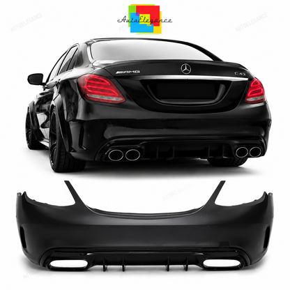 💕PARAURTI POSTERIORE MERCEDES CLASSE C W205 18-21 LOOK AMG C43💕
