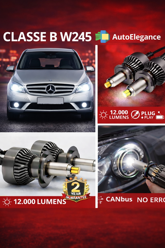 KIT LED per CLASSE B W245 ANABBAGLIANTI H7 CANBUS Bianco 6500K 360 gradi